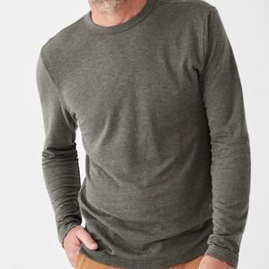 Faherty Cloud Cotton Long Sleeve Tee. Charcoal. New no tag. Medium